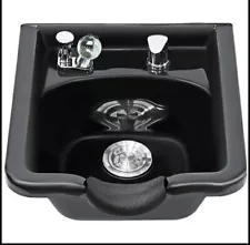 Toriexon Shampoo Bowl For Salons, Black ABS Plastic Shampoo Sink