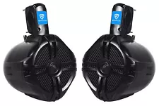 Pair Rockville RWB65B 6.5" Black 2 Way 500 Watt Marine Wakeboard Tower Speakers