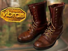 Vibram Men's Boots, Handmade Italy, Hiking Leisure Lace Up Brown Size 7EE