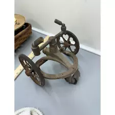 Antique Lawn Sprinkler With Wheels Cast Iron Brass Vintage Home Garden Decor