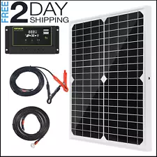 20W 12 Volt Battery Charger Solar Powered Panel for Car Dump Trailer Boat Marine