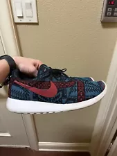 NikeID Men's Nike Pendleton Roshe Run Red Blue Sneakers Shoes Size 12 US