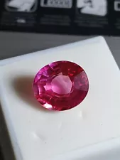 Padparadscha Sapphire Pink Oval Loose Gemstone 14.35 Ct Lab Created