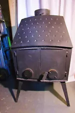 Vintage Morso black cast iron wood burning stove works great