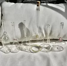 Vintage Lot 1995 Italian Jacopo Poli Hand Blown Glass Vespaiolo Grappa Bottles