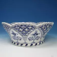 Royal Copenhagen China - Blue Fluted Full Lace 1061 - Round 9" Fruit Basket Bowl