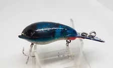 Vintage Fred Arbogast MUD BUG Blue/Silver Flake 2" Crankbait Fishing 1/4oz lure