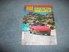 1988 Dodge Daytona Shelby Z Vintage Road Test Info Article