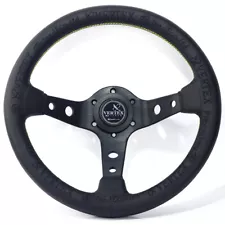 VERTEX 13'' Black Embroidery Deep Dish Racing Car Drift Rally Steering Wheel