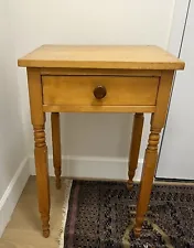 Antique Tiger Maple Birdseye Maple One Drawer End Table