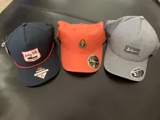 Golf Caps - Set Of 3 From Various Clubs