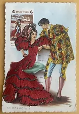 Embroidered Clothing Postcard Artist M.N.G. Spain Bullfighting Poster Andalucia