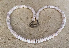 Vintage Puka Shell Necklace Choker 1970’s 15” Long Graduated Beach Jewelry