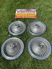 Airstream 15” Set 4 Spoked Hubcaps Full Wheel covers Used 1955-1979 Stainless