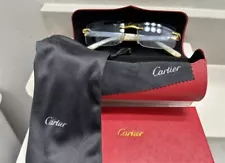 Rimless Cartier Glasses - Blue Buffalo Horns PRE-OWNED