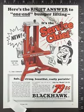 1954 ADVERTISING for Blackhawk hydraulic SJ-25 service chief bumper jack