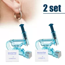 2Pcs Piercing Gun Disposable Sterile Ear Nose Piercing Kits Ear Rings Studs Kits