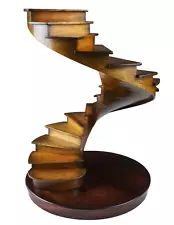 Library Spiral Stairs Architectural 3D Wooden Model 11" Staircase Sculpture New