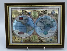 Framed A New & Accvrat Map Of The World Foil Picture