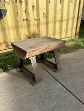 Industrial Walnut Slab Coffee Table Living Room Loft Rustic Antique Factory