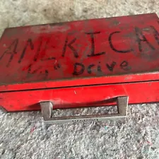 Vintage MAC Tools Small Metal Socket Storage Tool Box With Drawer Mini Red