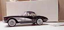 Franklin Mint 1958 Chevrolet Corvette Black - 1/24 Scale - w/box (DC-42