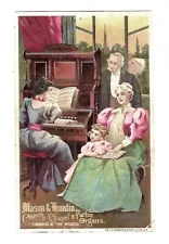 c1890 Victorian Trade Card Mason & Hamlin, Pianos & Organs, E.W. Fosnot