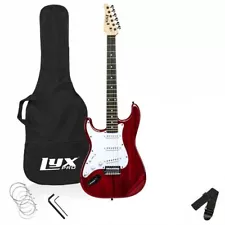 LyxPro Left Hand 39 Inch Beginner’s Electric Guitar & Starter Kit For Lefty Red