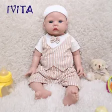 IVITA 20" Cute Chubby Baby Boy Full Body Silicone Doll Lifelike Reborn Baby