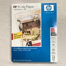 HP Glossy Color Photo Paper For Laser Printers - 100 Sheets, 8.5 x 11” - New