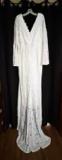 White Lace Full length w/train, Long sleeve Wedding Dress SZ 18-20