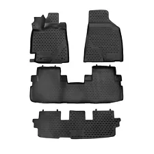 OMAC Floor Mats Liner for Toyota Highlander 2008-2013 Black TPE All-Weather 4Pcs