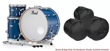 Pearl PMX Professional Maple Sheer Blue Lacquer 24x14_13x9_16x16 Drums +GigBags