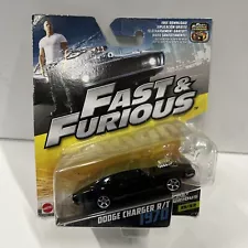 Fast & Furious 1970 Dodge Charger R/T Black Die Cast Mattel 13/32