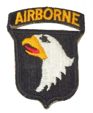 Original WWII US Army 101st Airborne Division Cut Edge One Piece Patch E4