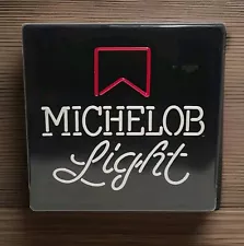 VTG MICHELOB LIGHT BEER FAUX NEON LIGHTED 18" x 18" SIGN, ANHEUSER-BUSCH BREWING