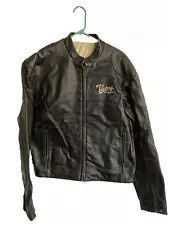 Victory Motorcycles Mens Large Brown Leather Jacket