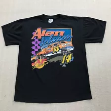 Vintage Alan Johnson Racing Shirt Mens Large Black Dirt Track AJ Slideways Retro