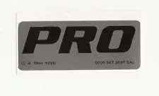 PRO Decal for Stihl PRO Chain Saw, Black on Silver, 2-1/2" long CS102