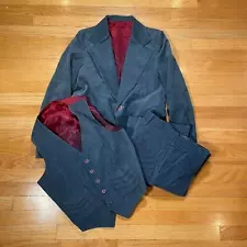 Vintage 70s Corduroy 3 Piece Leisure Suit Flared Spatz Brand