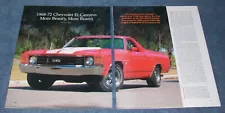 1968-72 Chevy El Camino History Info Article "More Beauty, More Brawn" SS454