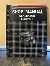 Genuine Honda Repair Manual For Generator Model# EM6000GP