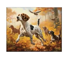 Best Gift Home Wall Decor Hunting Dogs Oil Painting Picture Printed On Canvas-II