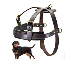 PET ARTIST Leather Dog Harness Rottweiler Pitbull Doberman Bull Mastiff Size XL