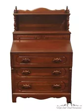 DAVIS CABINET Co. Lillian Russell Solid Walnut 35" Secretary Desk w. Hutch