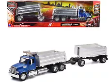 Freightliner 114SD Dump Truck with Twin Dump Body Blue "Long Haul Trucker" Serie