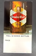 Vintage Grain Belt Cardboard Pricing Poster/Sign 120z. Bottles 7 7/8 x 14 1/2"