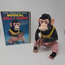 VTG Musical Jolly Chimp Monkey with Cymbals Battery Operated W/ Box WORKS GREAT!