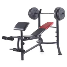 Weider Pro 265 Standard Bench with 80 Lb. Vinyl Weight Set Pre-Owned