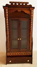 Rare minature 'DOLL' size combination china closet / murphy bed! Late 1800s